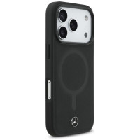 Mercedes Plain Smooth Leather MagSafe Case for iPhone 17 Pro - Black