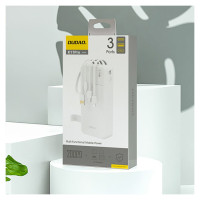 Dudao K11 Pro 20000mAh Powerbank with Built-in Cables - White