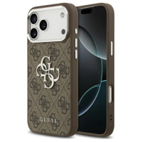 Guess 4G Big 4G Classic Logo Case for iPhone 17 Pro Max Brown - Silver