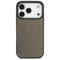 Mercedes Leather Vintage Logo MagSafe Case for iPhone 17 Pro - Beige