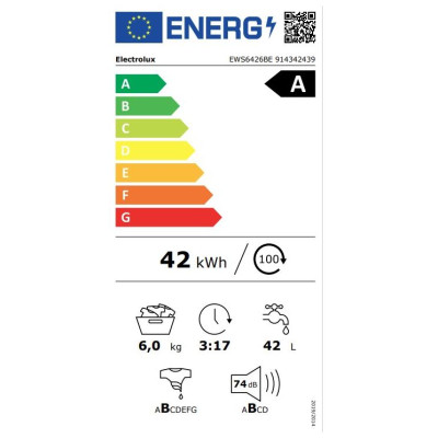 Electrolux veļas mazg.ma&scaron;īna(front.ielāde), 6kg, balta - EWS6426BE