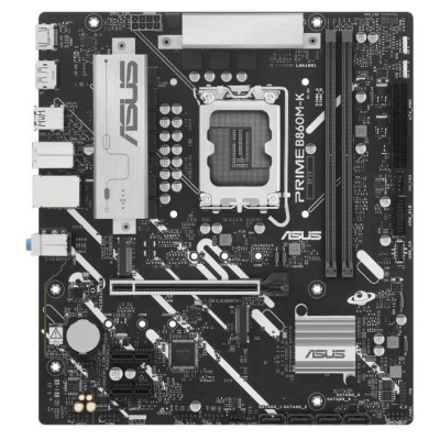 Asus Mainboard|ASUS|Intel B860 Express|LGA1851|Micro-ATX|Memory DDR5|Memory slots 2|2xPCI-Express 4.0 1x|1xPCI-Express 4.0 16x|2xM.2|1xHDMI|1xDisplayPort|1xAudio-In|1xAudio-Out|1xMicrophone|3xUSB 2.0|2xUSB 3.0|1xUSB 3.2|1xPS/2|1xRJ45|PRIMEB860M-K