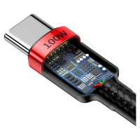 Baseus CATKLF-AL91 USB-C - USB-C PD QC cable 100W 5A 480Mb/s 2m - black and red