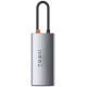 Baseus Metal Gleam 4in1 multifunctional HUB USB Type C - USB Type C Power Delivery 100 W / HDMI 4K 30 Hz / 1x USB 3.2 Gen 1 / 1x USB 2.0 (CAHUB-CY0G)
