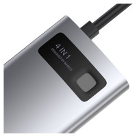 Baseus Metal Gleam 4in1 multifunctional HUB USB Type C - USB Type C Power Delivery 100 W / HDMI 4K 30 Hz / 1x USB 3.2 Gen 1 / 1x USB 2.0 (CAHUB-CY0G)