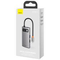 Baseus Metal Gleam 4in1 multifunctional HUB USB Type C - USB Type C Power Delivery 100 W / HDMI 4K 30 Hz / 1x USB 3.2 Gen 1 / 1x USB 2.0 (CAHUB-CY0G)