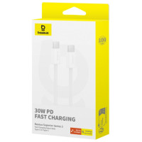 Baseus Superior Series ll USB-C - USB-C 30W 480Mb/s cable 1m - white