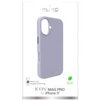 Puro Pure Icon Mag Pro Liquid Silicone Case for iPhone 17, MagSafe Compatible, with Camera Protection and Aluminum Buttons - Pink