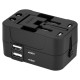 Wozinsky WUTWC travel adapter universal 24W EU / US / AUS / UK / 2x USB-A - black