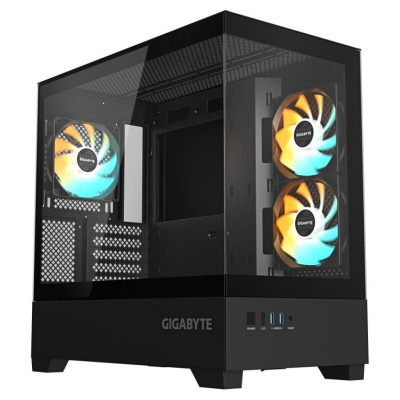 Gigabyte Case|GIGABYTE|C201 PANORAMIC|MidiTower|Case product features Rackmountable/Removeable HDD basket/Transparent panel|Not included|MicroATX|MiniITX|Colour Black|GB-C201P