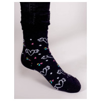 Yoclub Zeķes frotē 31/34 SKF-0003 black hearts