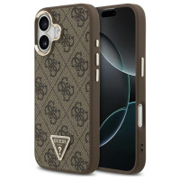 Guess 4G Triangle Logo MagSafe Case for iPhone 17 - Brown and Gold