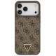 Guess Leather 4G Triangle Strass MagSafe Case for iPhone 17 Pro Max - Brown