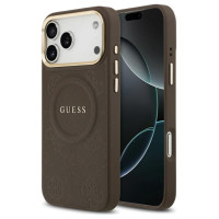 Guess Peony Hot Stamp MagSafe Case for iPhone 17 Pro Max - Brown