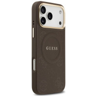 Guess Peony Hot Stamp MagSafe Case for iPhone 17 Pro Max - Brown