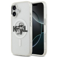 Karl Lagerfeld IML Glitter Karl & Choupette Sketch Logo MagSafe iPhone 17 Case - Clear