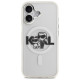 Karl Lagerfeld IML Glitter Karl & Choupette Sketch Logo MagSafe iPhone 17 Case - Clear