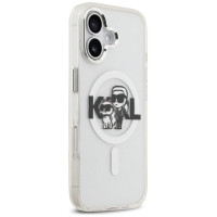 Karl Lagerfeld IML Glitter Karl & Choupette Sketch Logo MagSafe iPhone 17 Case - Clear