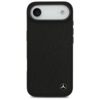 Mercedes Leather Large Laurel Leave MagSafe case for iPhone Air - black