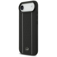 Mercedes Leather Star Pattern Stripes MagSafe case for iPhone Air - black