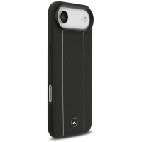 Mercedes Leather Star Pattern Stripes MagSafe case for iPhone Air - black