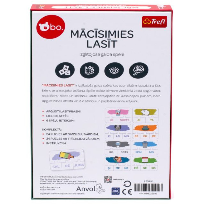 BO. Izglītojo&scaron;a galda spēle Zilbes (Latvie&scaron;u valodā)