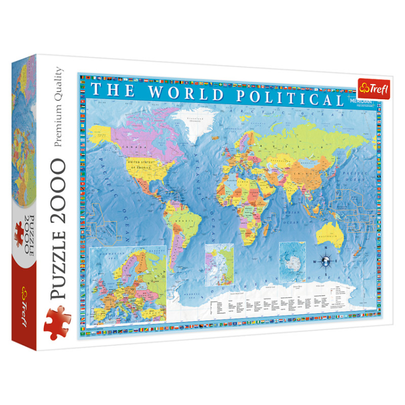 Trefl Puzle Pasaules karte, 2000 gab.