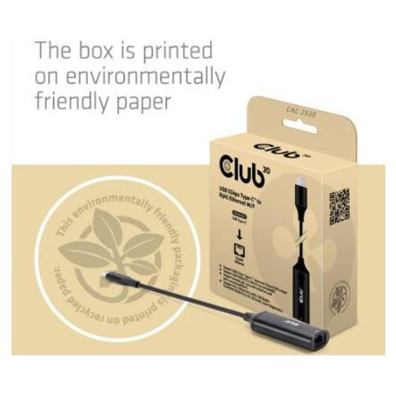 Club3D I/O ADAPTER USB-C TO RJ45/M/F CAC-2530 CLUB3D