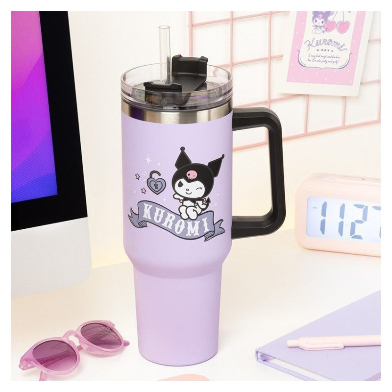 Paladone Kuromi 900ml Insulated Cup and Straw