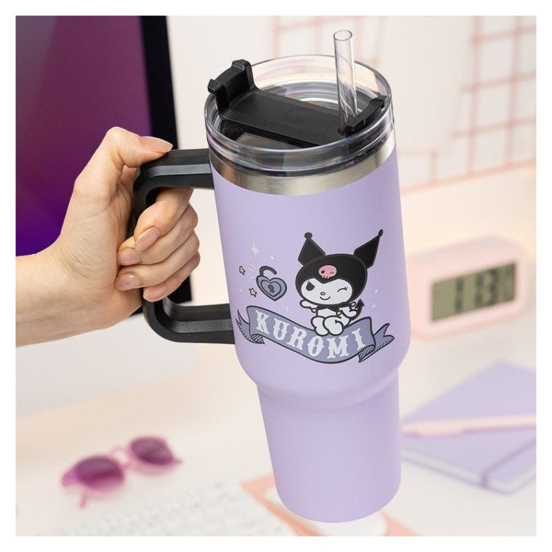 Paladone Kuromi 900ml Insulated Cup and Straw
