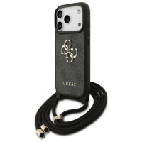 Guess 4G Big Logo Cord Stap Crossbody Case for iPhone 17 Pro - Black