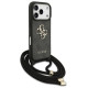 Guess 4G Big Logo Cord Stap Crossbody Case for iPhone 17 Pro - Black
