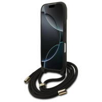 Guess 4G Big Logo Cord Stap Crossbody Case for iPhone 17 Pro - Black