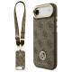 Guess 4G Strass Logo & Big Strap Metal Buttons MagSafe Case for iPhone Air - Brown