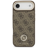 Guess 4G Strass Logo & Big Strap Metal Buttons MagSafe Case for iPhone Air - Brown