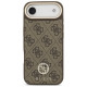 Guess 4G Strass Logo & Big Strap Metal Buttons MagSafe Case for iPhone Air - Brown