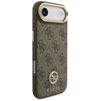 Guess 4G Strass Logo & Big Strap Metal Buttons MagSafe Case for iPhone Air - Brown