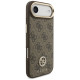 Guess 4G Strass Logo & Big Strap Metal Buttons MagSafe Case for iPhone Air - Brown