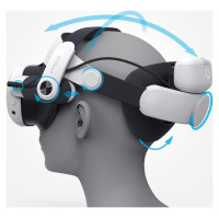 Bobovr M3 Pro strain relief strap for Meta Quest 3 VR goggles + BoboVR B2 battery - white and black