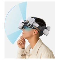 Bobovr M3 Pro strain relief strap for Meta Quest 3 VR goggles + BoboVR B2 battery - white and black