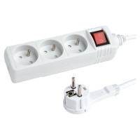 Hama Standard 3-socket power strip 1.5m - white