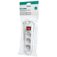Hama Standard 3-socket power strip 1.5m - white