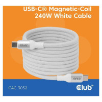 Club3D CABLE USB-C TO USB-C 2M/MAGNETIC WHITE CAC-3032 CLUB3D