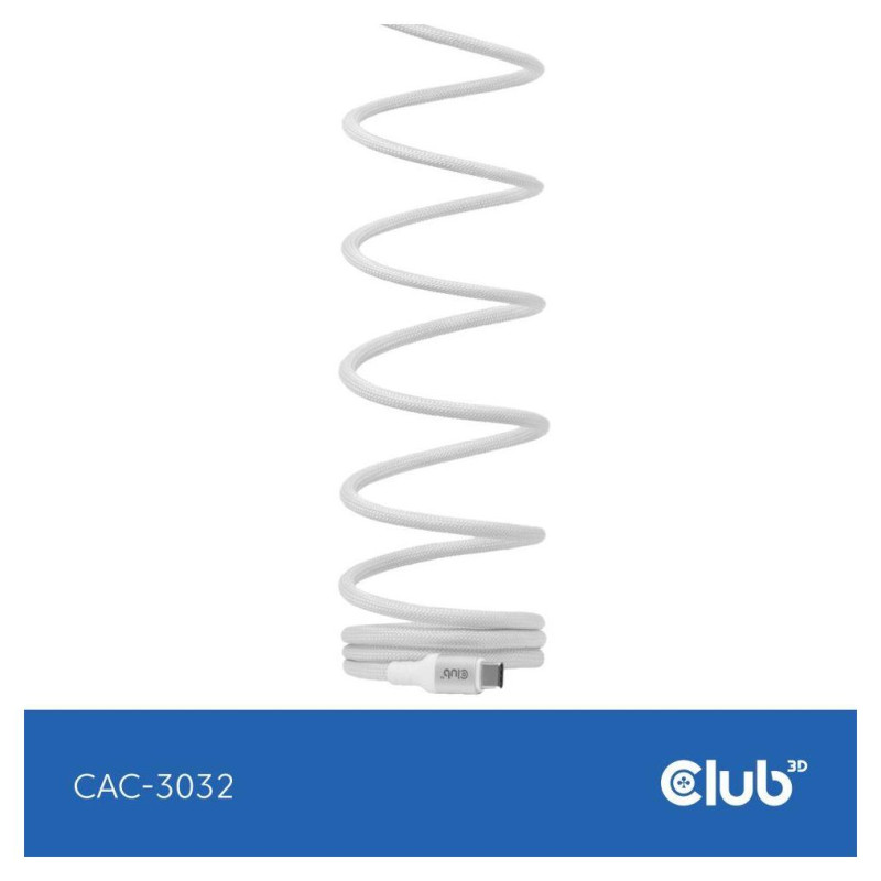 Club3D CABLE USB-C TO USB-C 2M/MAGNETIC WHITE CAC-3032 CLUB3D