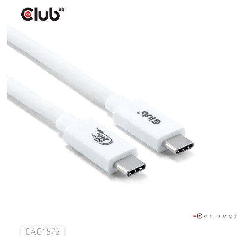 Club3D CABLE USB-C TO USB-C 1.2M/WHITE CAC-1572 CLUB3D