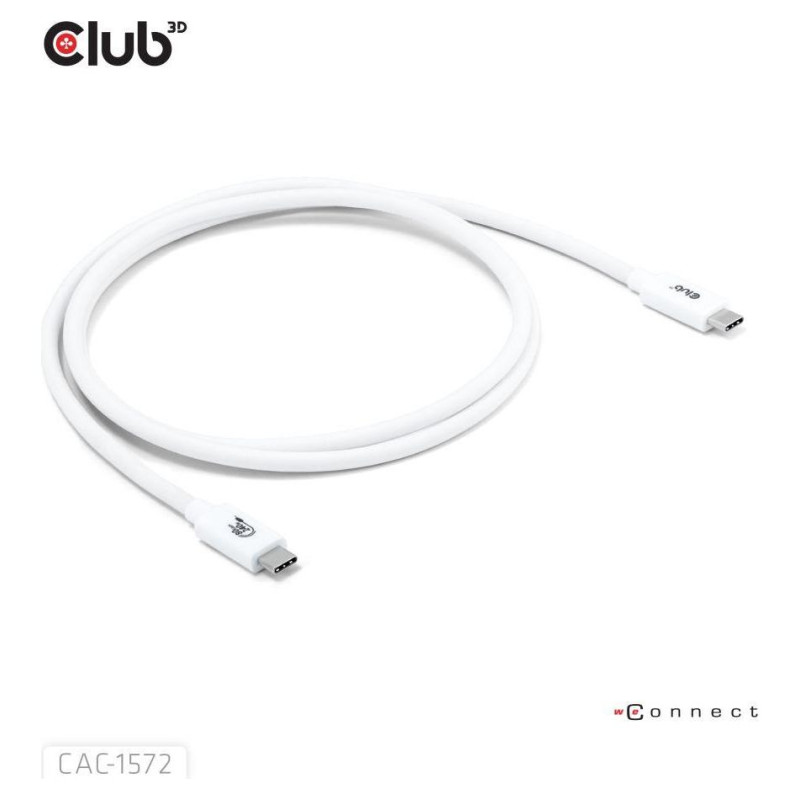 Club3D CABLE USB-C TO USB-C 1.2M/WHITE CAC-1572 CLUB3D