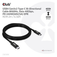 Club3D CABLE USB-C BI-DIRECTIONAL 2M/M/M CAC-1578 CLUB3D