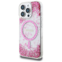 Guess HC Resin Bottom Glitter MagSafe Case for iPhone 16 Pro Max - Pink