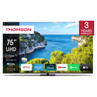 Thomson TV Set|THOMSON|75"|4K/Smart|3840x2160|Wireless LAN|Bluetooth|Google TV|Black|75UG5C14