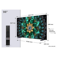 TCL TV Set|TCL|98 "|4K Ultra HD|3840 x 2160 pixels|Flat|16:9|QD-Mini LED|98Q6C